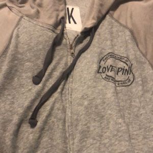 Victoria’s Secret pink grey zip up hoodie